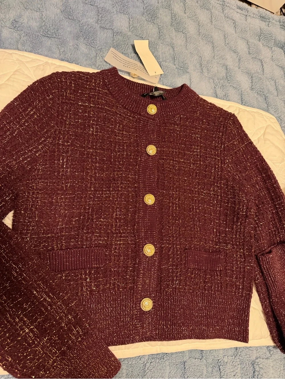 French Connection Metallic Tweed Knit Cardigan NWT! - Picture 13 of 13